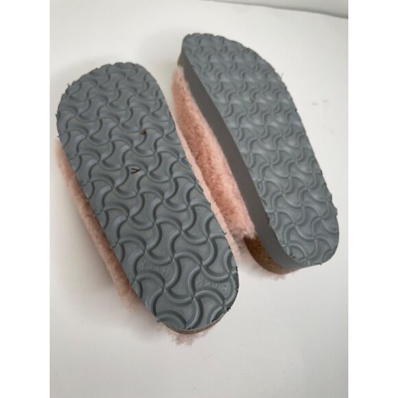 Birkenstock Arizona Teddy Shearling Platform Sandals Pink Big Buckle 36 US 5 NWT - Picture 6 of 7